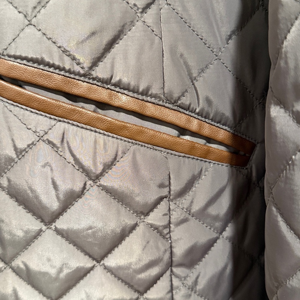 Lauren Ralph Lauren Quilted Field Jacket Size XL chocolate Brown Snap Front Coat - Picture 7 of 9